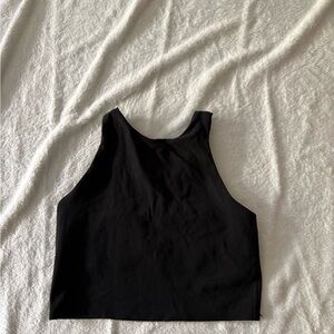 Athleta Black High neck Activewear Built In Bra Sports  Cropped Top XS